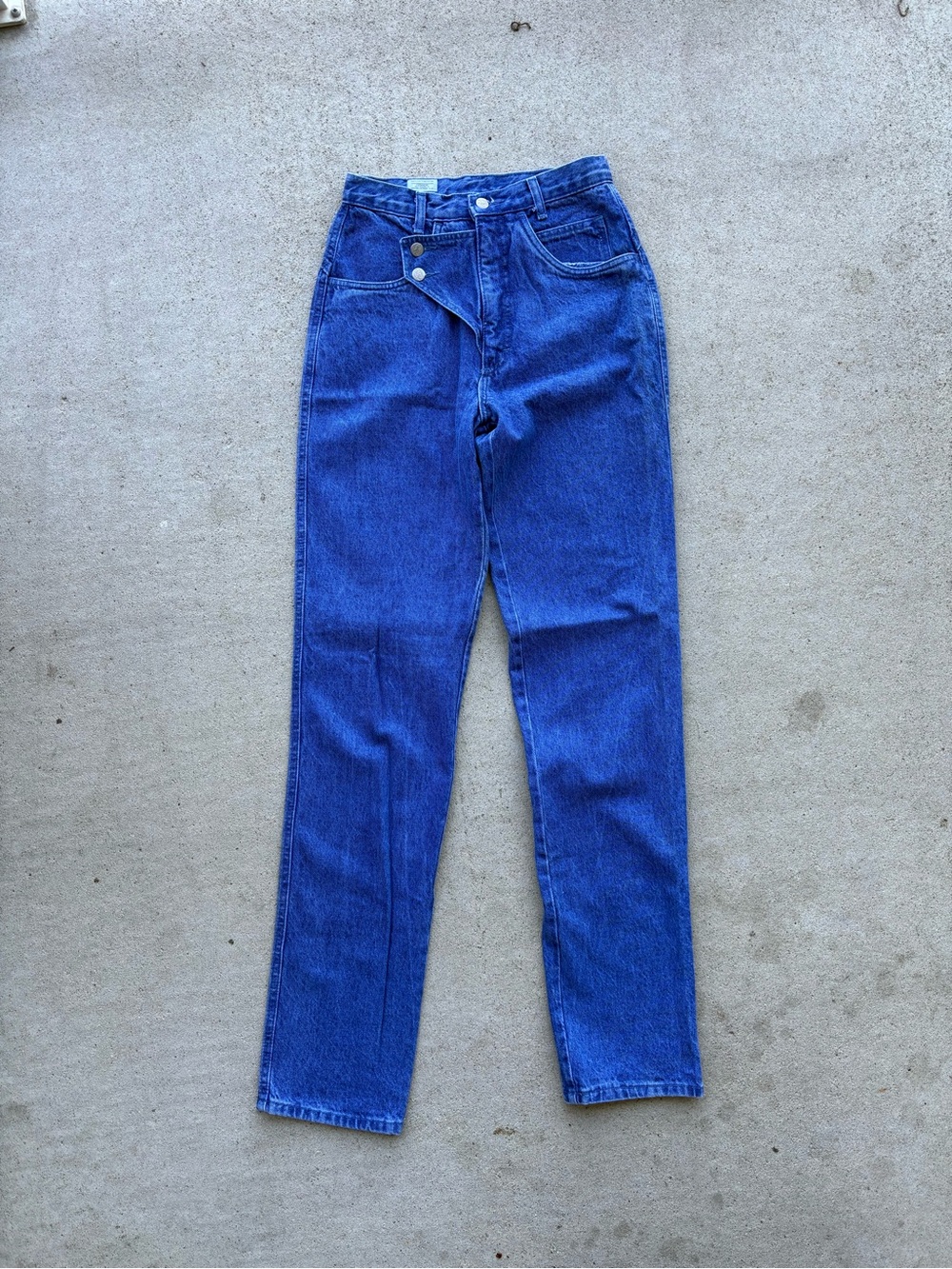 Vintage 80s Karman Roper Western Jeans USA Made High Rise Flap Button Zip Fly 27